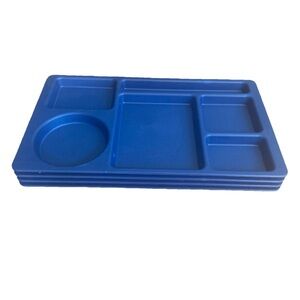 VTG Cambro School Cafeteria Trays Blue 915CP Set/4 Huntington Beach CA USA
